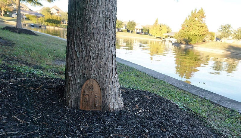 Lulu Decor, 100% Cast Iron Rustic Brown Miniature Fairy Door 5" and 2 Windows, Garden Ornament Ideal for Bottom of Trees (5 Inch - Round Top) - Image 5